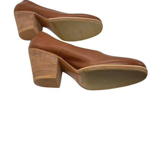 Rachel Comey Cognac Falk Pump Block Heel Leather Size 6.5 Neutral Minimalist EUC - Picture 10 of 12